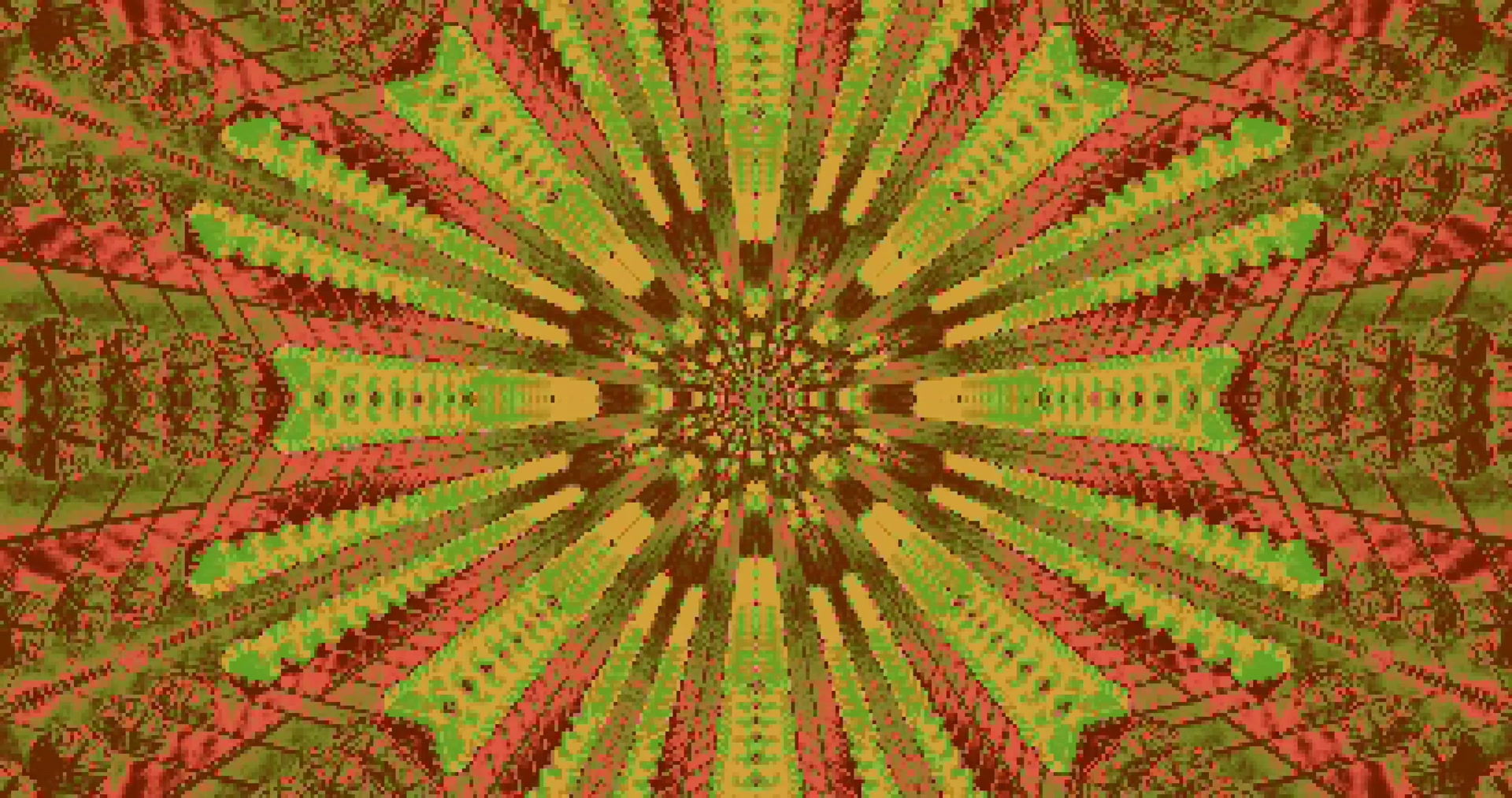 4k uhd 60fps screensaver neon tunnel radial burst green red yellow vj loop windows 11