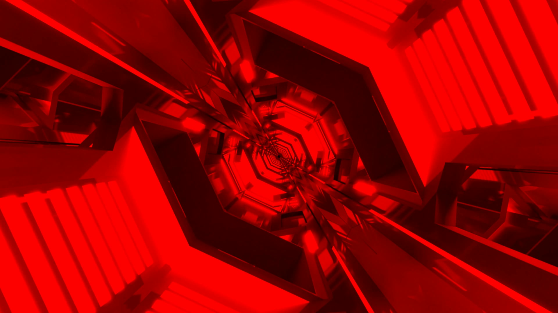 Red Neon Tunnel Screensaver 4K UHD 60fps Vj Loop