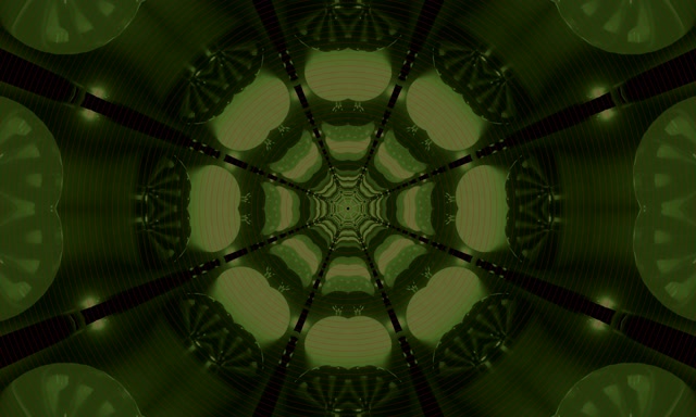 Green geometric neon tunnel 5:3 wide 60fps VJ loop screensaver