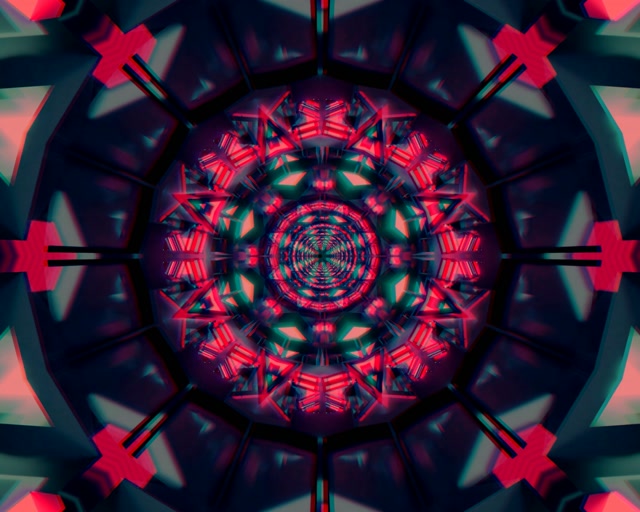 Neon Tunnel Kaleidoscope Vj Loop 5:4 industrial 60fps Screensaver