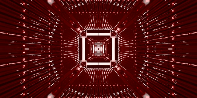 Red Neon Tunnel Vj Loop 2:1 Univisium 60fps Screensaver Square Vortex Burst