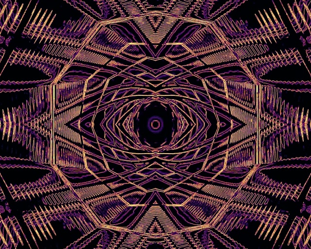 Neon Tunnel 5:4 industrial Gold Purple Kaleidoscope Vj loop 60fps screensaver