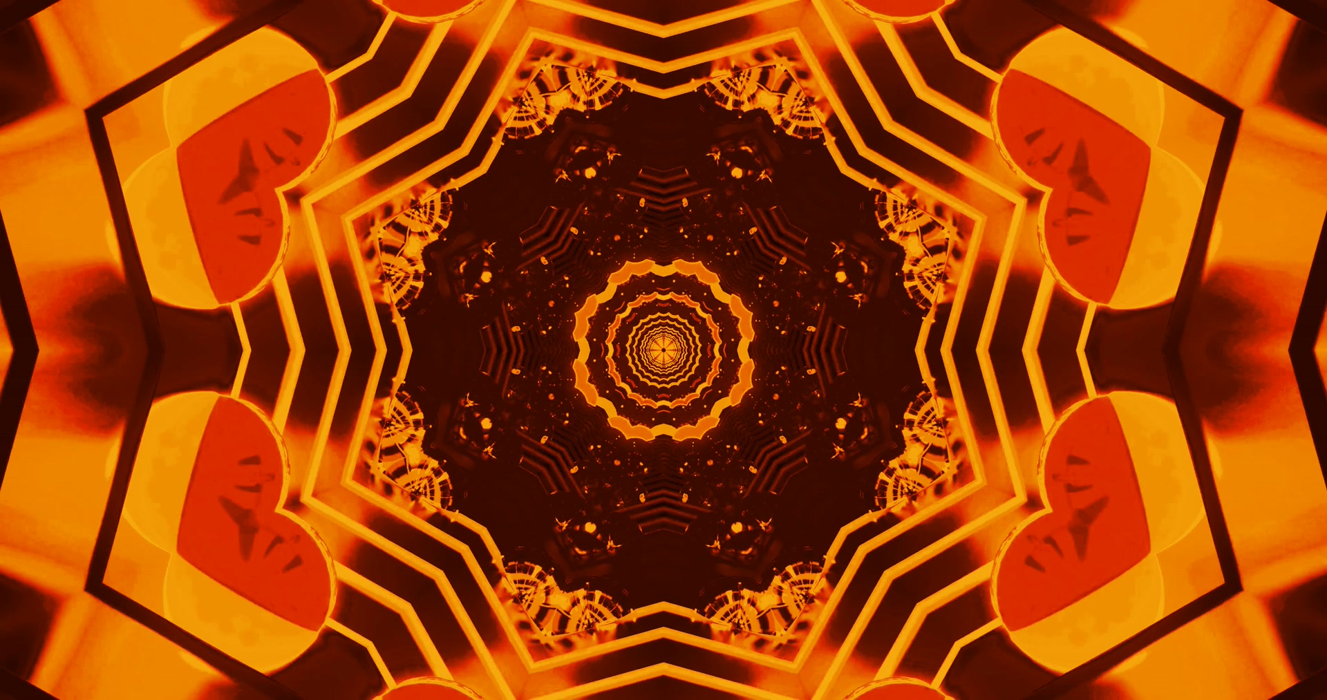 Vurige Kaleidoskoop Neon Tonnel Skermsaver 4K UHD 60fps VjLoops Klip