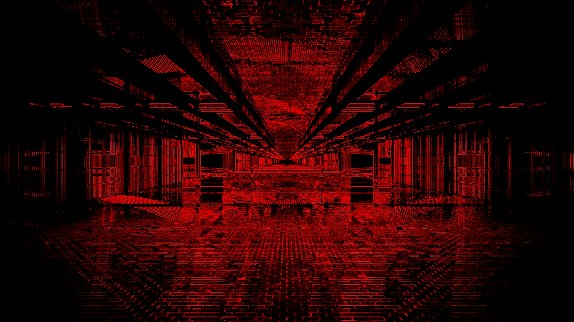 Rooi Neon Tonnel Skermsaver 4K UHD 60fps VJLoops PC