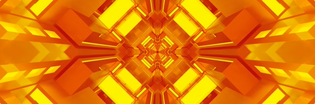 Neon Tonnel Goue Diamant Kaleidoskoop VJ Loop 3:1 Triple Wide 60fps Skermbeskermder