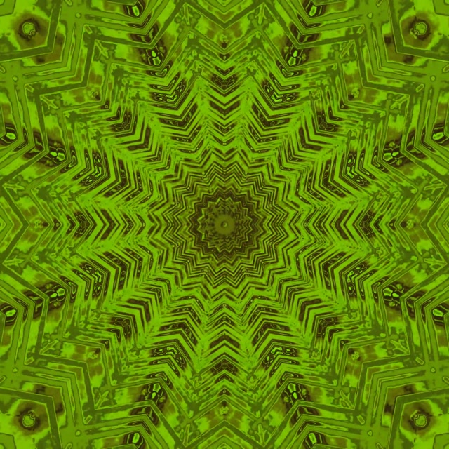 Groen Neon Tonnel Ster Mandala 1:1 vierkant 60fps Skermbeskermer VJ Loop