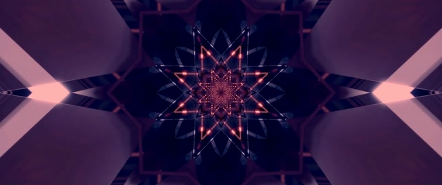Neon Tunnel Star Kaleidoscope 2.39:1 Cinemascope 60fps Screensaver Vj Loop