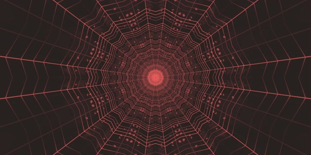 Red Neon Tunnel Vj Loop 2:1 Univisium 60fps Screensaver Spider Web Vortex