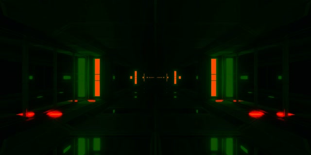 Neon Tonnel Groen Oranje 60fps 2:1 Univisium Skermbeveiliging VJLoops