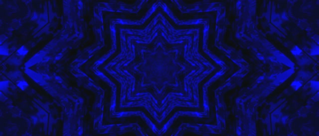 Blou Neon Tonnel Ster Skermbespaarder 21:9 Ultrawide 60fps VJLoops