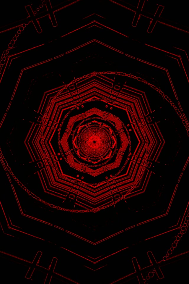Red Neon Tunnel Octagon Vortex VJ Loop 60fps 2:3 Photo Portrait Screensaver