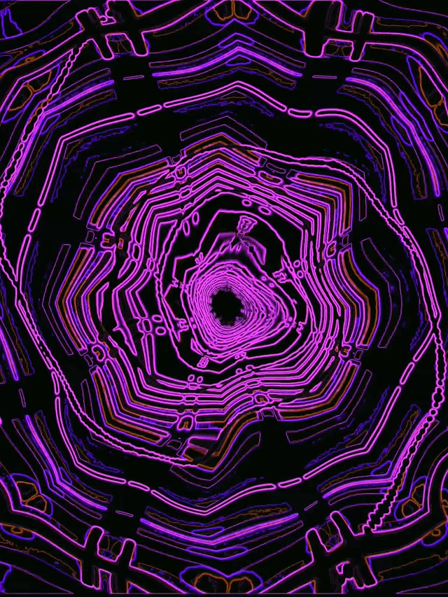 Neon Tonnel Pers Blou Skermbeveiliging PC 3:4 iPad Portret 60fps VJLoops