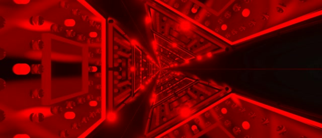 Red Neon Tunnel Triangular Vj Loop 21:9 Ultrawide 60fps Screensaver