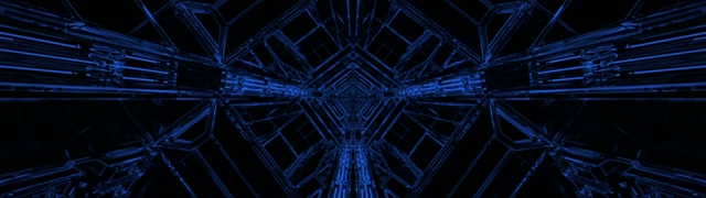 Blou Neon Tonnel Skermbeveiliging 32:9 Super Ultrawyd 60fps VJLoops PC