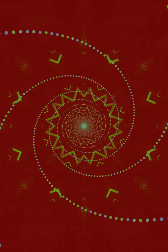 Neon Tunnel Mandala Star Vortex 2:3 Photo Portrait 60fps Screensaver Vj Loop