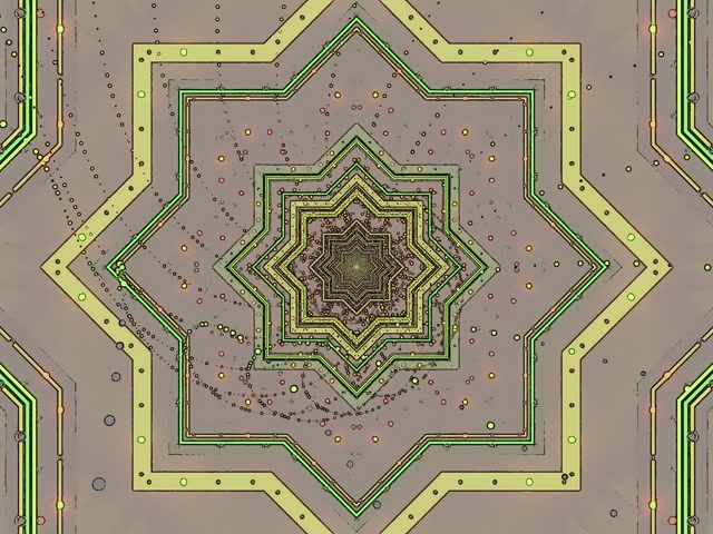 Neon Tonnel Skermbewaarder 4:3 Klassiek 60fps Groen Ster Patroon VJ Lus PC