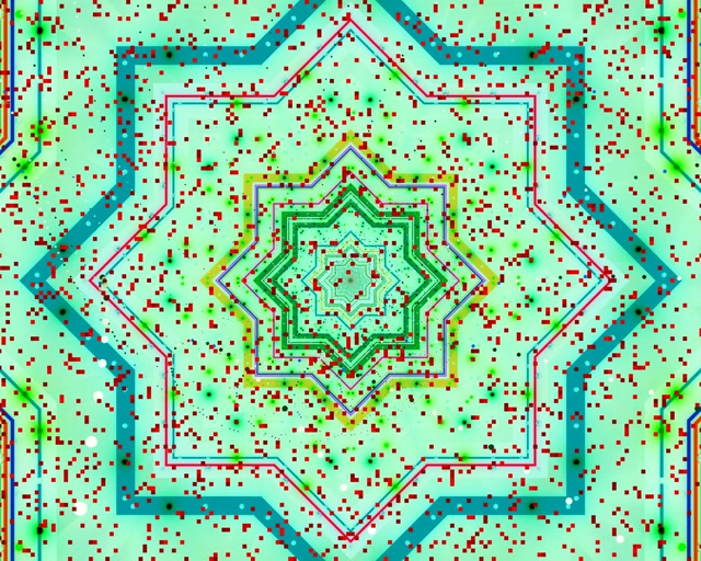 Neon Tunnel Star Mandala Vj Loop 5:4 Industrial 60fps Screensaver