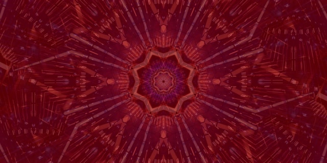 Red Kaleidoscope Neon Tunnel Vj Loop 2:1 Univisium 60fps Screensaver