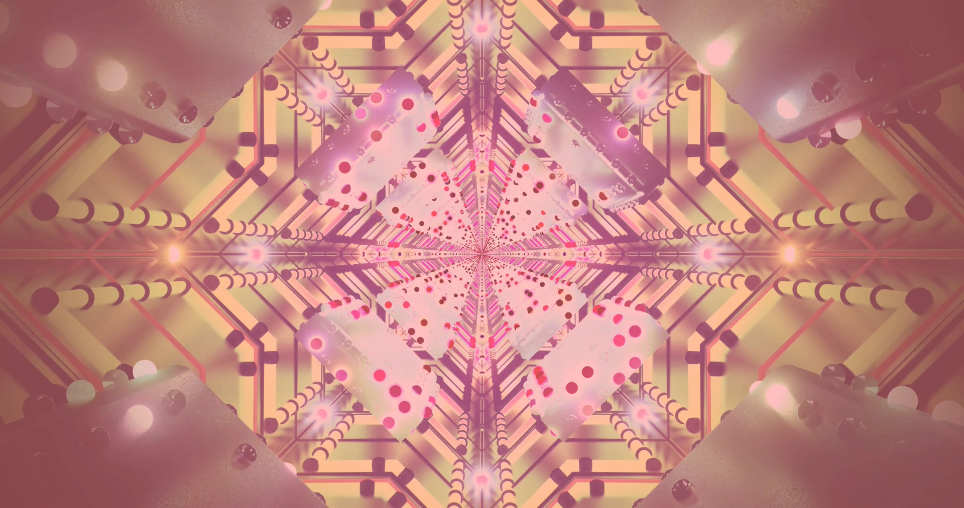 Rose Goud Geometriese Tonnel Skermbespaarder 4K UHD 60fps VJLoops