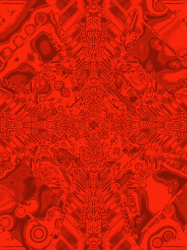 Rooi Neon Tonnel Kaleidoskoop Rat VJ Loop 3:4 iPad Portret 60fps Skermbewaarder