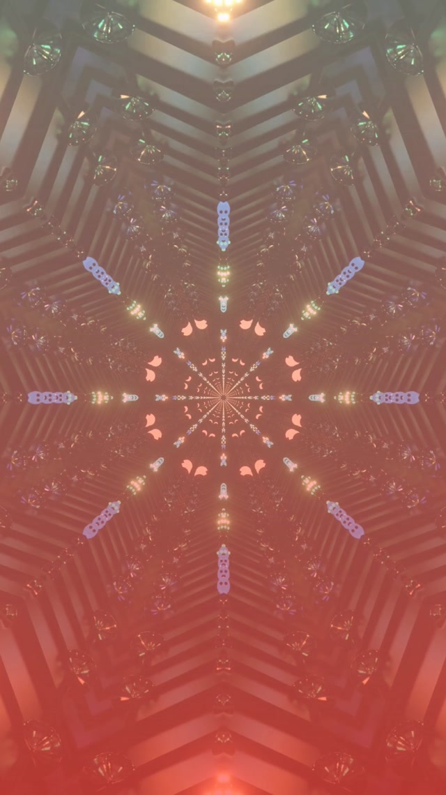 Neon Tonnel Pienk Blomme Kaleidoskoop VJ Loop 9:16 Reels 60fps Skermbewaarder