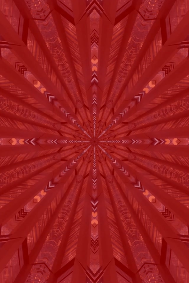 Rooi Fraktaal Kaleidoskoop Neon Tonnel Skermbespaarder 2:3 Foto Portret 60fps VJLoops
