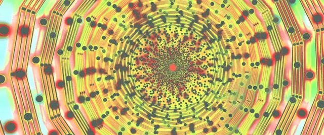 Neon Tonnel Stroombaan Punt Draaikolk VJLoops 2.39:1 Cinemascope 60fps Sluimerskerm