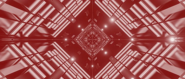 Rooi Neon-tonnel Diamant Vorteks Vj Loop 21:9 Ultrabreed 60fps Skermbeveiliging