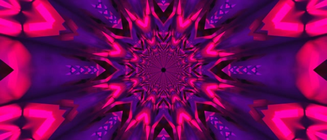 Neon Tonnel Fraktaal Kaleidoskoop Bars VJLoops 21:9 Ultrawide 60fps Skermbeskurmer