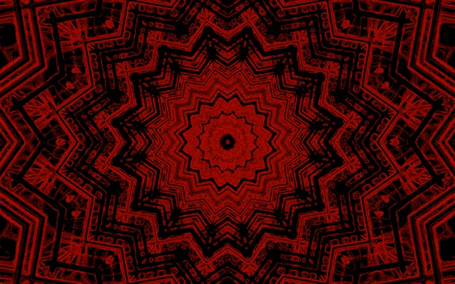 Rooi Ster Kaleidoskoop Neon Tonnel Vj Loop 16:10 Macbook 60fps Skermbeskermer