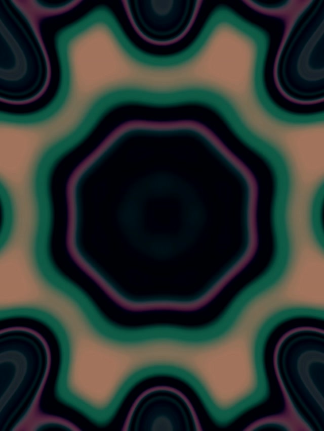 Neon Tonnel Teal Ster Bloei VJLoops 60fps 3:4 iPad Portrait Skermbeskurmer