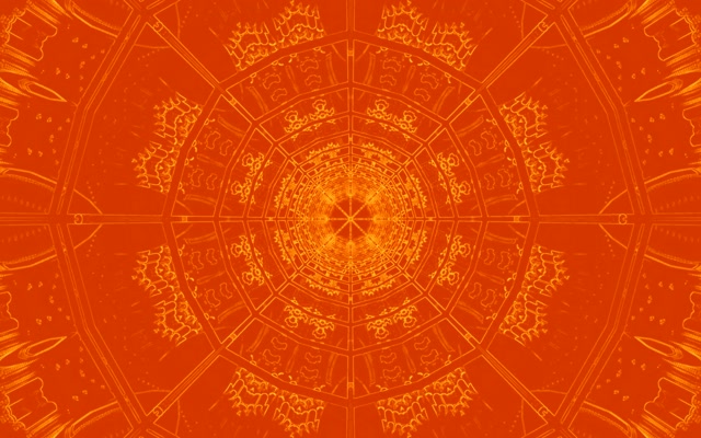 Neon Tonnel Oranje Mandala Draaikolk Skermbespaarder 16:10 MacBook 60fps VJLoops