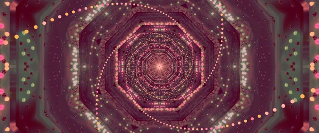 Pienk Oktagoniese Neon Tonnel Skermsaver 60fps 2.39:1 Cinemascope VJ Loop