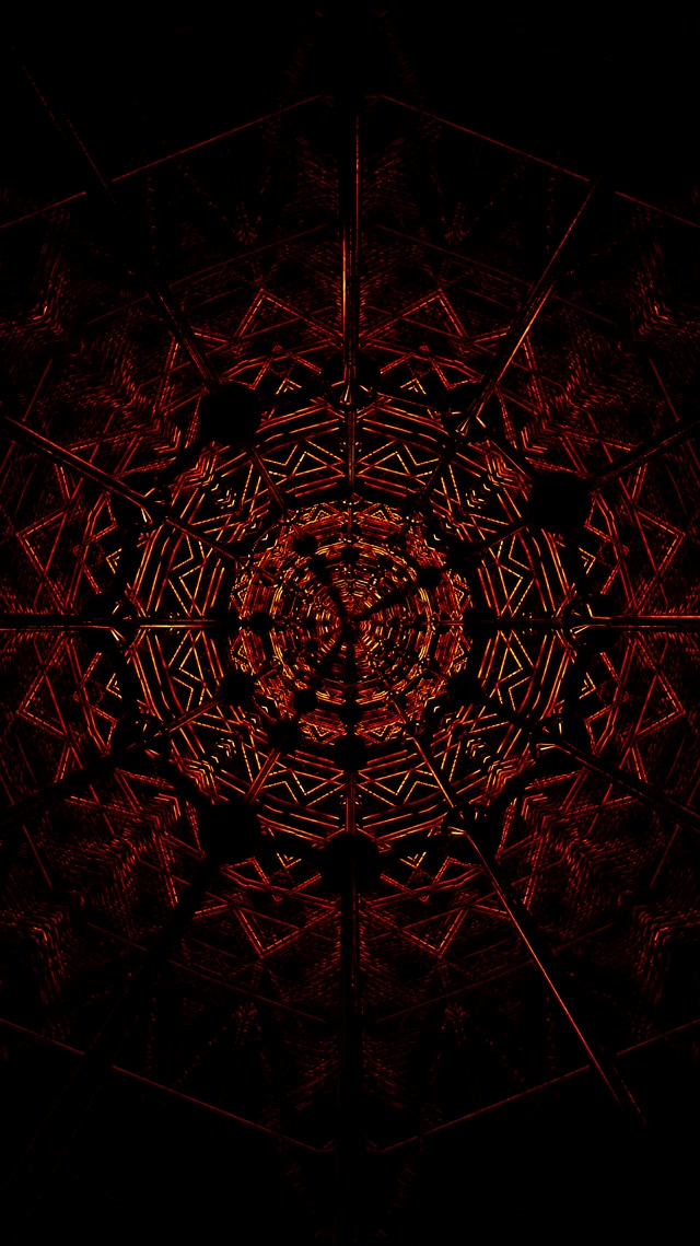 Rooi Fraktaal Kaleidoskoop Neon Tonnel VJ Loop 9:16 Reels 60fps Sluimerskerm