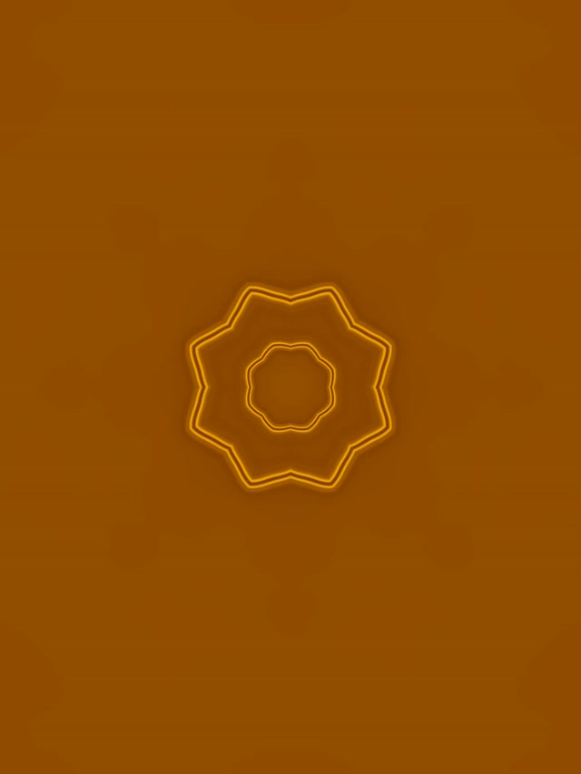 Neon Tonnel Goue 9-Punt Ster Mandala VJ Loop 3:4 iPad Portret 60fps Skermsaver