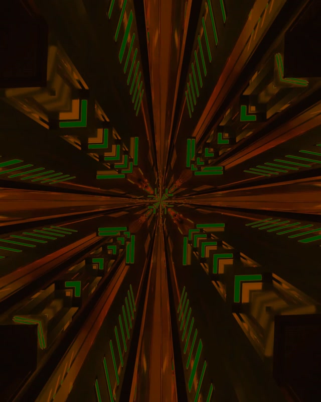 Neon Tonnel Groen Fraktaal Kaleidoskoop Uitbarsting VJ Lus 4:5 Instagram 60fps Skermbewaarder