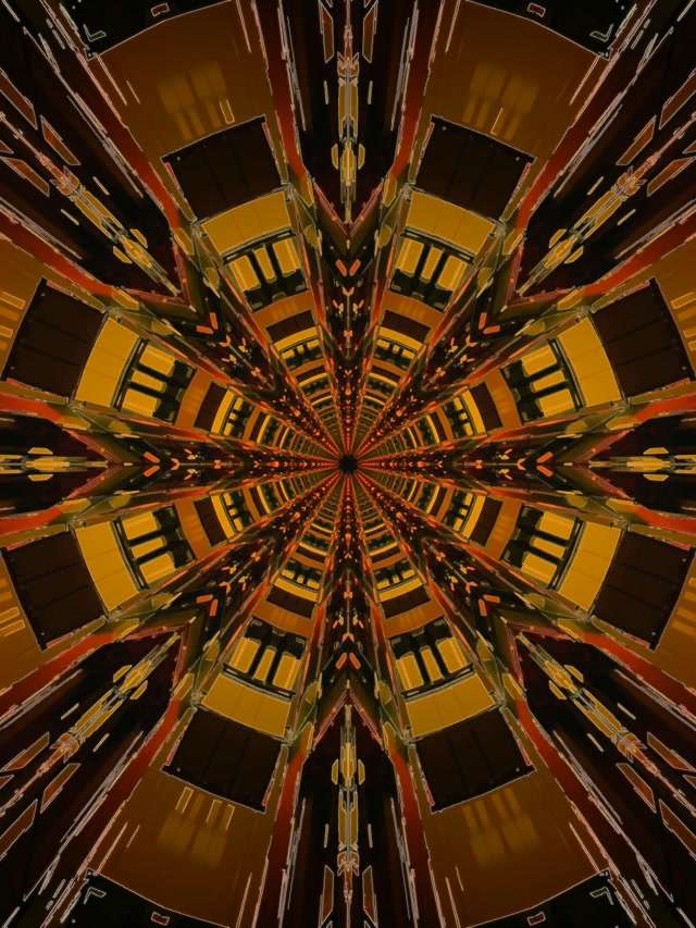 Neon Tonnel Ster Barsting Kaleidoskoop VJLoops 3:4 iPad Portret 60fps Skermbeskermer