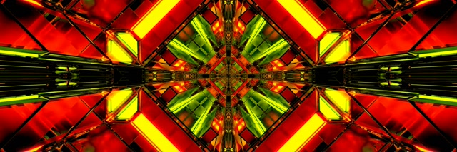 Neon Tonnel Kaleidoskoop Diamant Uitbarsting VJLoops 3:1 Drie Wyd 60fps Skermbeveiliging