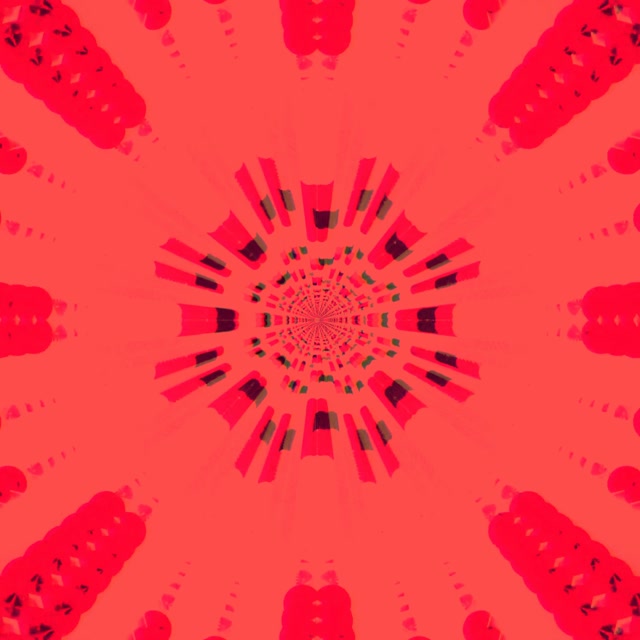 Neon Tonnel Rooi Spiraal Kaleidoskoop VjLoops 1:1 Vierkant 60fps Skermsaver