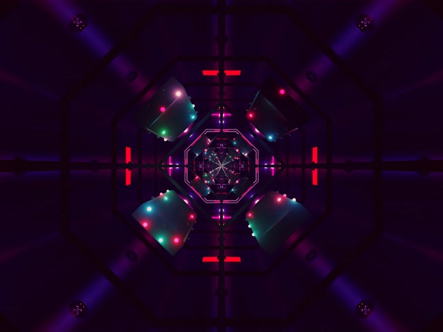 Neon Tonnel Skermbewaarder 4:3 Klassiek 60fps Pers Rooi VJ Lus PC