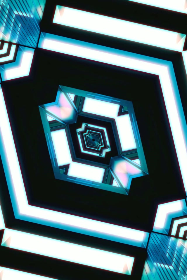 Neon Tonnel Siaan Diamant Vorteks VJLoops 2:3 Foto Portret 60fps Skermsaver