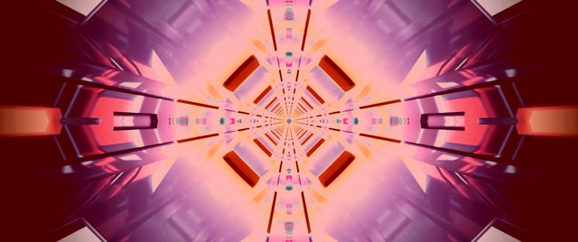 Neon Tonnel Kaleidoskoop Ster Uitbarsting VJ Loop 2.39:1 Cinemascope 60fps Skermsaver