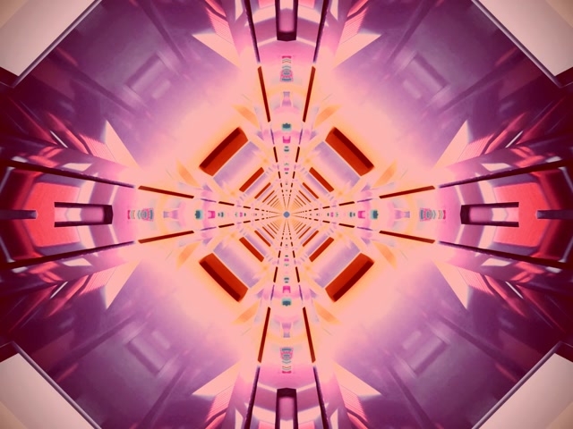 Neon Tonnel Kaleidoskoop Diamant Uitbarsting Pienk VJ Loop 4:3 Klassiek 60fps Skermsaver