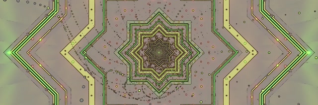 Neon Tonnel Groen Ster Skermbewaarder 3:1 Driedubbel Wyd 60fps VJ Lus