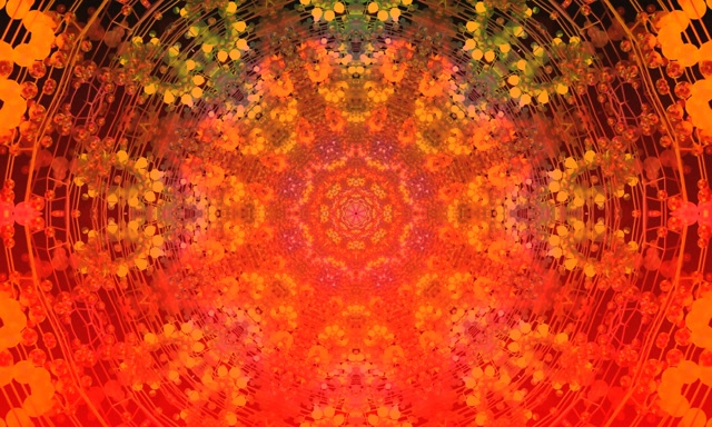 Vurige Fraktaal Kaleidoskoop Neon Tonnel VJLoops 5:3 Wyd 60fps Skermbeveiliging