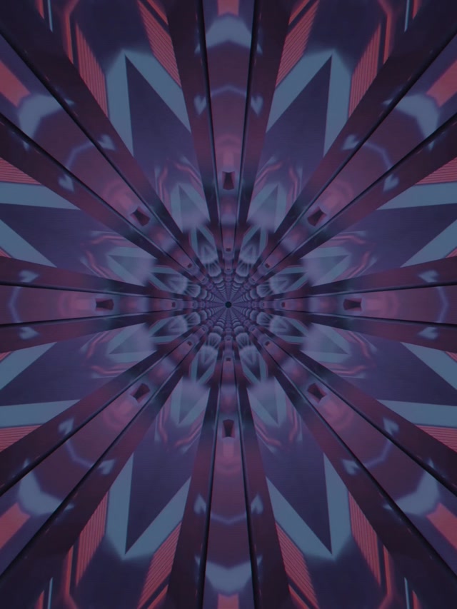 Neon Tonnel Pers Kaleidoskoop Uitbarsting VJ Loop 3:4 iPad Portret 60fps Skermbewaarder