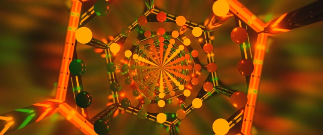 Neon Tonnel Oranje Skermbespaarder 60fps 2.39:1 Cinemascope VJLoops