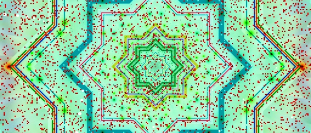 Neon Tonnel Ster Mandala VJ Loop 21:9 Ultrawide 60fps Skermbewaarder