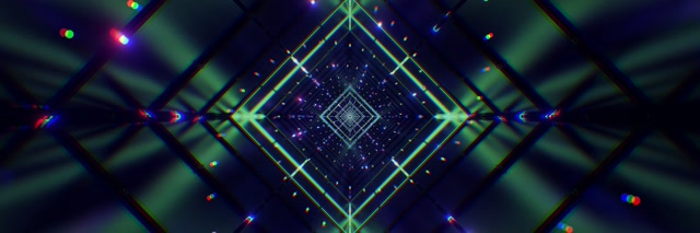 Neon Tonnel Groen Diamant Werwel VJLoops 3:1 Drievoudige Wyd 60fps Skermbeskermer