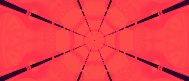 Vj loop Neon Tonnel Rooi Kaleidoskoop Ster 21:9 Ultrawide 60fps Skermbespaarder